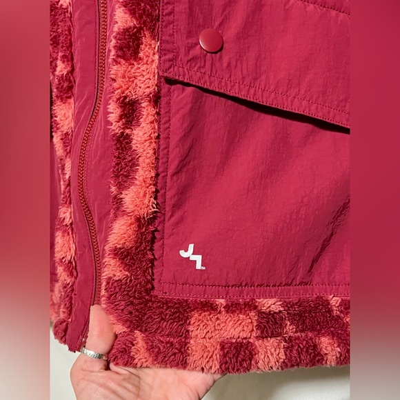 LIKE NEW JoyLab Printed High Pile Fleece Zip Up Jacket Winter Warm Cozy Cropped - Picture 6 of 12